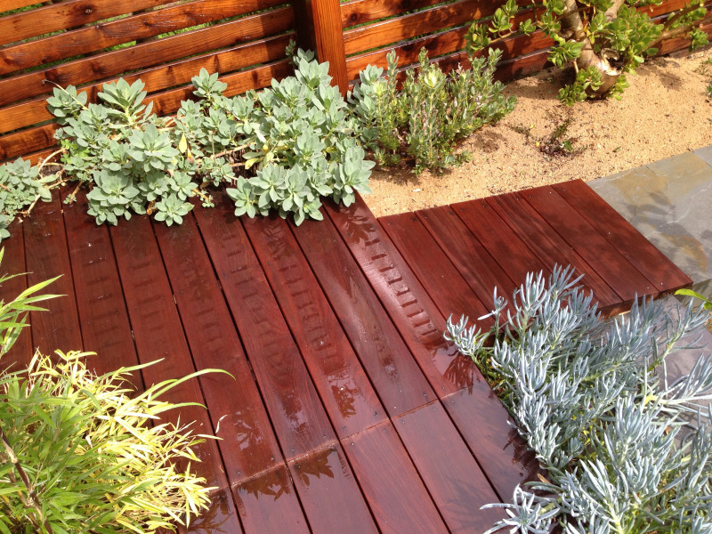 deck and plantings