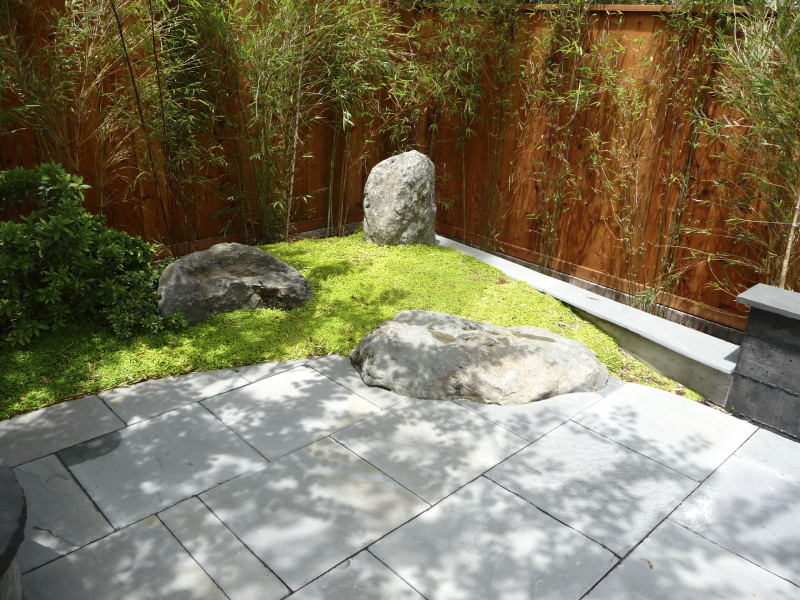 boulders and moss mound