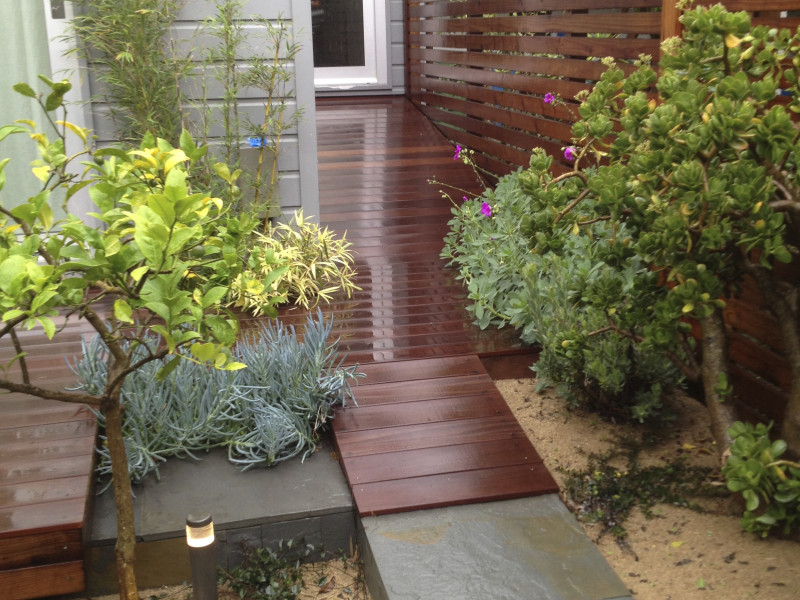 wood and stone walkways