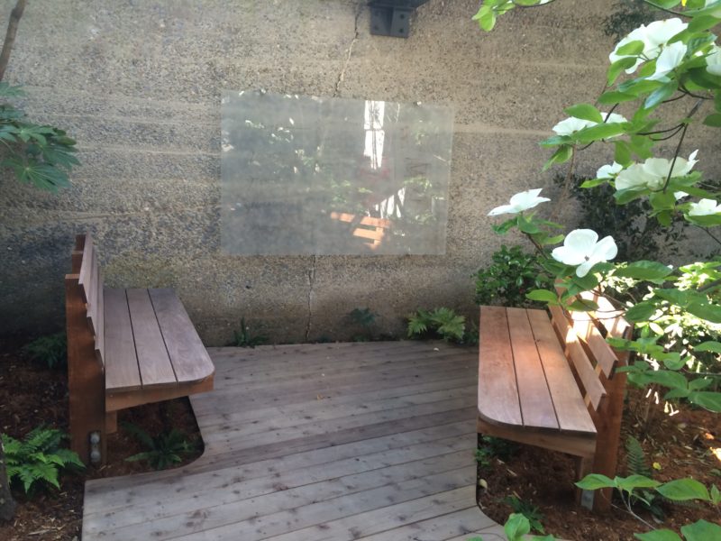 benches facing eachother